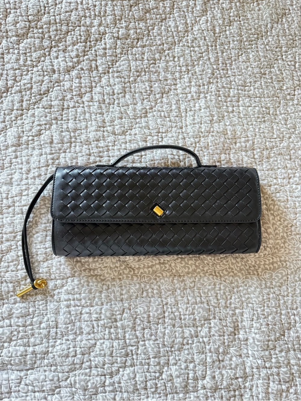 Black Faux Leather Clutch